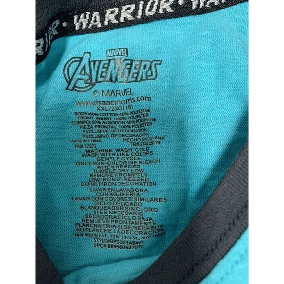 MARVEL Black Panther Childrens‎ Shirt Size XXL (18) Avengers Print Two Tone - Picture 4 of 4